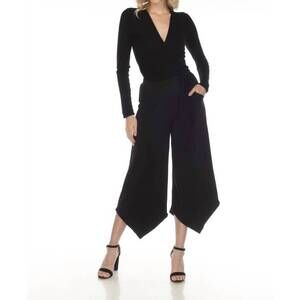 NEW ONE ESSENCE carni cropped wrap top/jacket in black